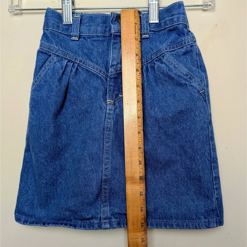 Vintage OshKosh B'Gosh 80s Denim Jean Skirt Made‎ in USA Girls Size 4/5